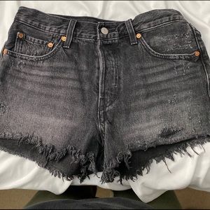 Levi Distressed Black Jeans